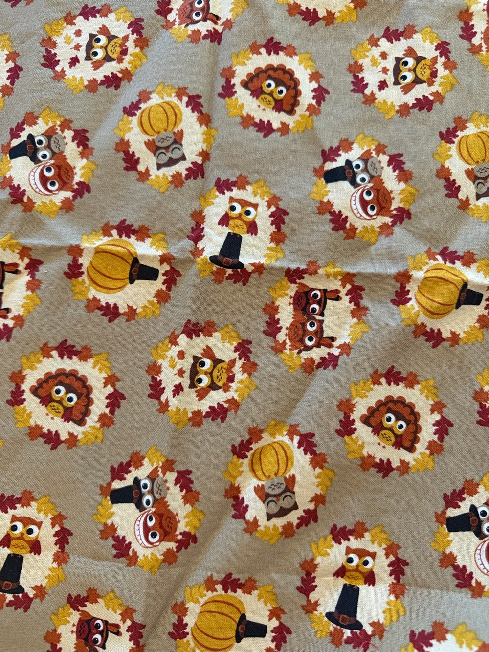 HTF Alexander Henry & Springs Creative Fall Owl Fabric Lot - 4 Pcs (2.1 + Yds) - Picture 3 of 8